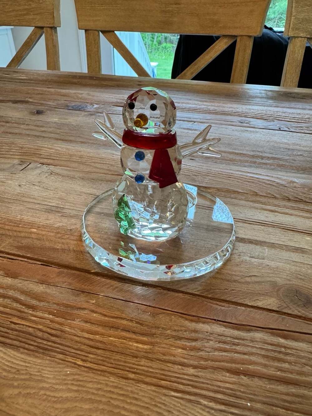 PartyLite Crystal Snowman Figurine with Base